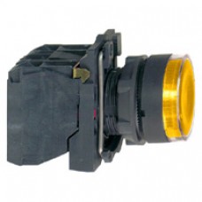 Bouton-poussoir lumineux jaune Ø 22-à impulsion affleurant-250 V-1O+1F