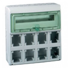 Coffret-pour prises-448 x 460 mm-19 modules-8 ouvertures