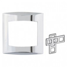 Plaque chrome brillant triple hor/ver 71mm Métal