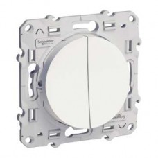 Va-et-vient + va-et-vient lumineux blanc 10A à vis LED orange 15mA