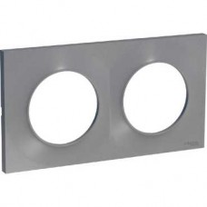 Plaque 2 postes horiz./vert. entraxe 71 mm - Aluminium
