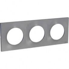 Plaque 3 postes horiz./vert. entraxe 71 mm - Aluminium