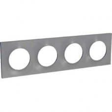 Plaque 4 postes horiz./vert. entraxe 71 mm - Aluminium