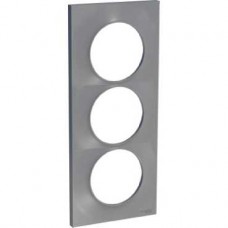 Plaque 3 postes verticaux entraxe 57 mm - Aluminium