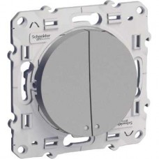 Va-et-vient + va-et-vient lumineux aluminium 10A à vis LED orange 15mA