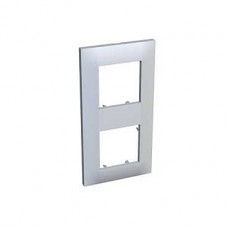 Plaque finition blanc 2 postes montage vertical 152 x 80 mm