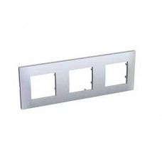 Plaque finition blanc 3 postes montage horizontal 80 x 224 mm