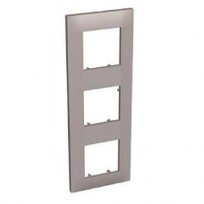 Plaque 3 postes montage vertical entaxe 71mm granit