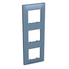 Plaque 3 postes montage vertical entaxe 71mm ardoise