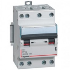 Disjoncteur DX³ 6000-vis/vis-4P-400V~-16A-10kA-courbe D-départ tri-peigne HX³ trad 4P Legrand