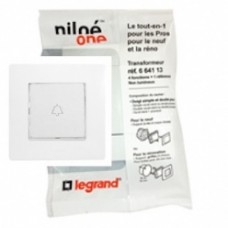 Poussoir NILOÉ - lumineux porte étiquettes - 6 A - 250 V - pur