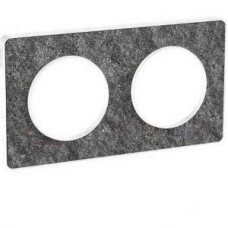 Plaque de finition Touch horizontal ou vertical 2 postes Noir galaxie avec liseré Blanc