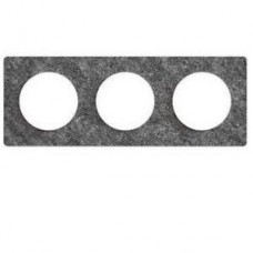 Plaque de finition Touch horizontal ou vertical 3 postes Noir galaxie avec liseré Blanc