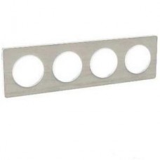 Plaque de finition Touch horizontal ou vertical 4 postes Noyer avec liseré Blanc