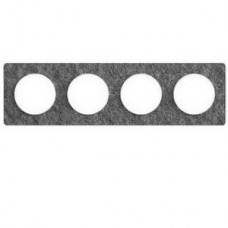 Plaque de finition Touch horizontal ou vertical 4 postes Noir galaxie avec liseré Blanc