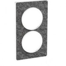 Plaque de finition Touch vertical 2 postes Noir galaxie avec liseré Blanc