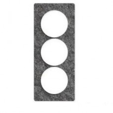 Plaque de finition Touch vertical 3 postes Noir galaxie avec liseré Blanc