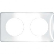 Plaque de finition support blanc 2 postes entra.71 mm - Transparent 