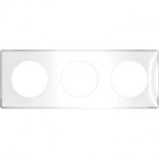 Plaque de finition support blanc 3 postes entra.71 mm - Transparent 