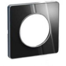 Plaque de finition Touch 1 poste Aluminium brillant fumé avec liseré Alu