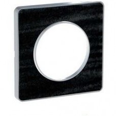 Plaque de finition Touch 1 poste Chêne Astrakan noir avec liseré aluminium 