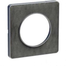 Plaque de finition Touch 1 poste pierre ardoise avec liseré aluminium 