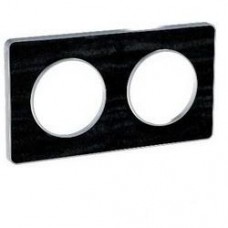 Plaque de finition Touch horizontal ou vertical 2 postes Chêne Astrakan noir avec liseré aluminium 