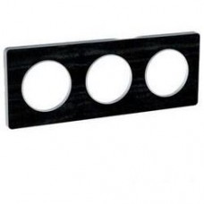 Plaque de finition Touch horizontal ou vertical 3 postes Chêne Astrakan noir avec liseré aluminium 