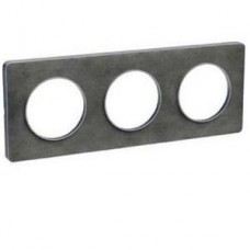 Plaque de finition Touch horizontal ou vertical 3 postes pierre ardoise avec liseré aluminium 