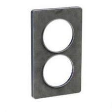 Plaque de finition Touch vertical 2 postes pierre ardoise avec liseré aluminium 