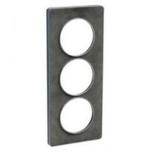 Plaque de finition Touch vertical 3 postes pierre ardoise avec liseré aluminium 