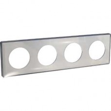 Plaque de finition support Aluminium 4 postes entraxe 71 mm - Transparent 