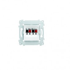 Prise haut-parleur double auto vis blanc