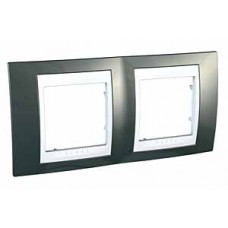 Plaque 4M double horizontal champagne/Blanc
