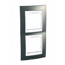 Plaque 4M double vertical champagne/Blanc