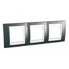 Plaque 6M triple horizontal champagne/Blanc