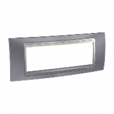Plaque 6M gris métal avec liseré Aluminium