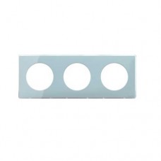 Plaque de finition support blanc 3 postes entra.71 mm -Vert d'eau 