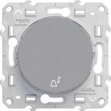 Bouton poussoir - 10 A - aluminium 