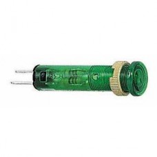 Voyant rond diam 8 IP 40 vert del intégrée 24 V cosses