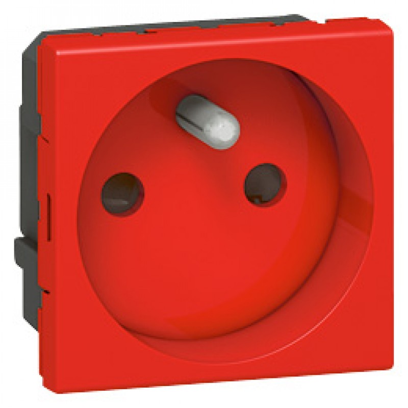 Prise Mosaic 2P+T LEGRAND 077118 enjoliveur rouge - Elec-Boutique.fr