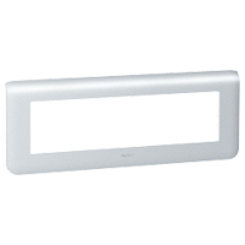 8 Module Horizontal LEGRAND 079018 Plaque Mosaic-8 modules horizontal-aluminium - Elec ...