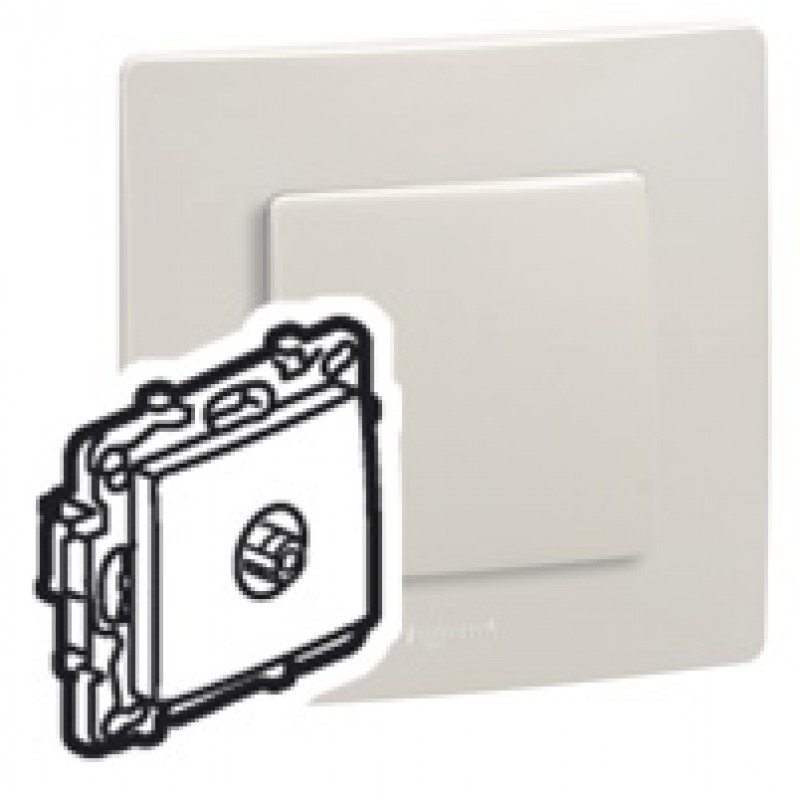 Prise TV Antenne Simple Mâle Legrand – Modèle 96618, Couleur Blanc éclat – Neuf, Pour Installation électrique