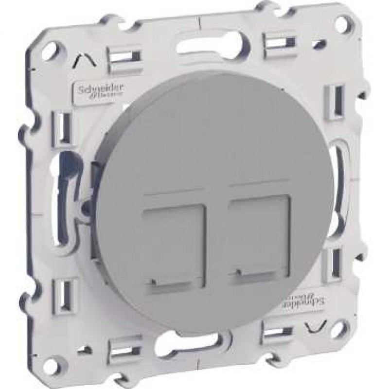 Schneider Electric Odace - Prise Communication RJ45 Sans Connecteur Aluminium - Pour Infraplus S530400