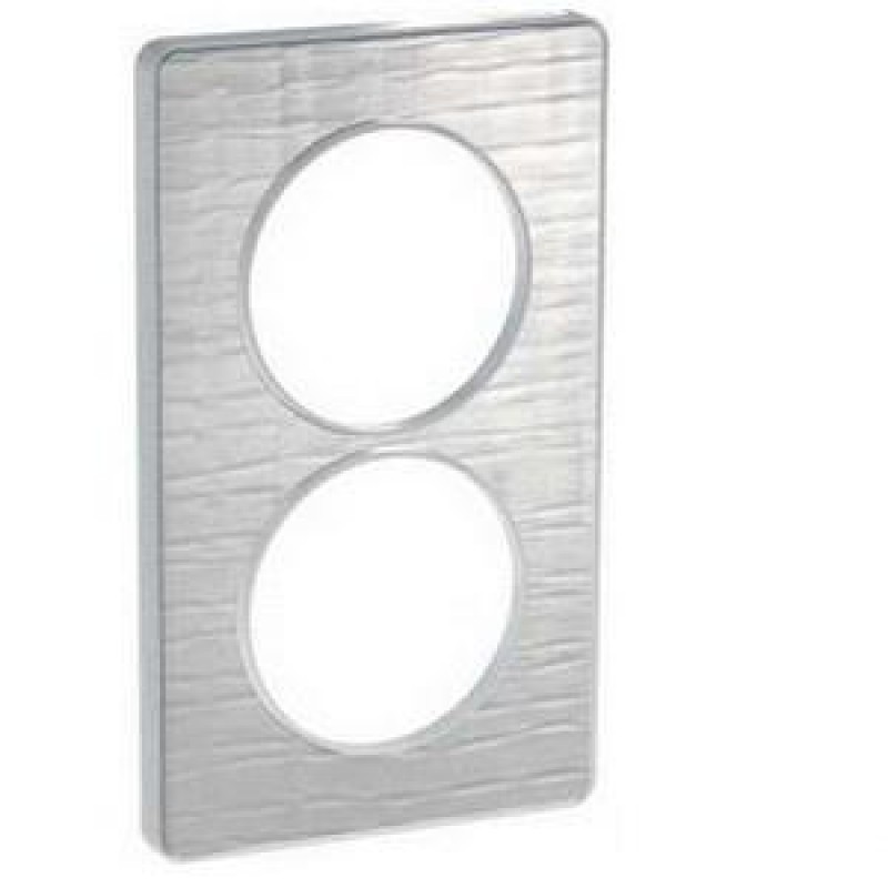 Plaque Triple Schneider Odace Touch Aluminium Brossé Croco - Référence S530806J1, Neuf, Pour Interrupteurs