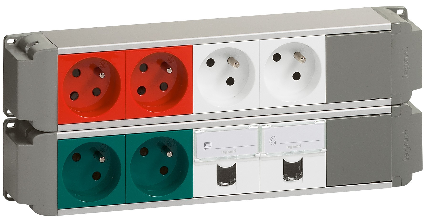 Legrand 53495 - Bloc Nourrice RJ45 Cat.6 FTP - 2 Prises + 2 Obturateurs - Neuf