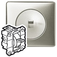 Poussoir à Levier Legrand Celiane 67036 – Contour Blanc, Finition Titane