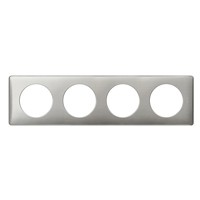 Placca Di Copertura Legrand Céliane 4 Moduli, Alluminio Serpente, Per Meccanismi Serie Celiane - 5