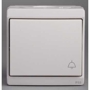 Bouton-Poussoir Schneider Mureva Avec Pictogramme Sonnerie - Gris, IK07 IP55, Neuf