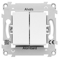 Plaque De Finition DOUBLE ALVAIS Verticale 57mm Blanc SCHNEIDER - Pour Installation électrique, Neuve Mais Vérifier La Teinte Du Blanc